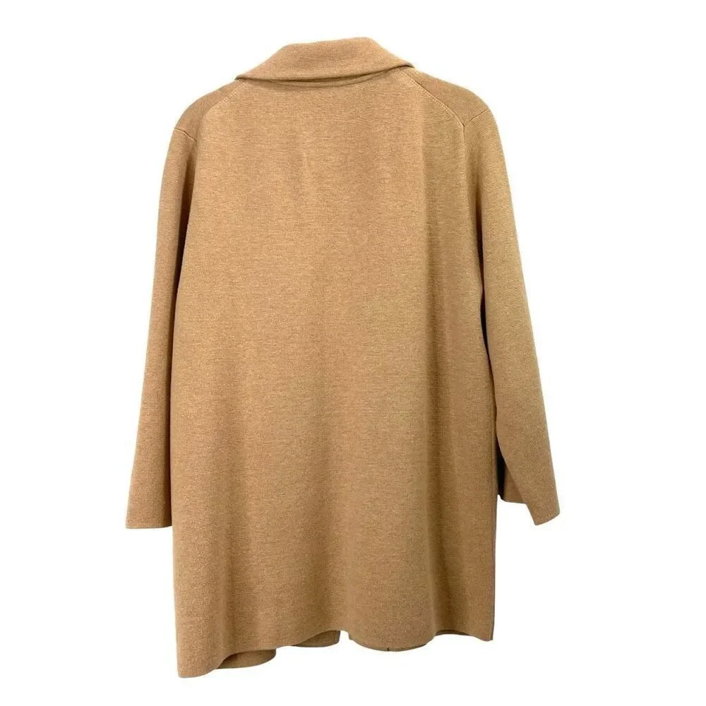J. Crew Sophie open-front knit sweater blazer Size M tan caramel camel neutral‎